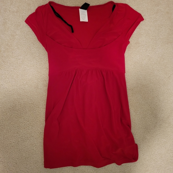 Red Wrapper Tie Back Top Junior's Small - Picture 4 of 11